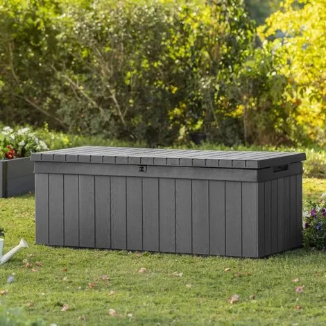 Boîte De Rangement De Jardin Darwin 380 L Gris Keter - Gris 2 Boîte De Rangement De Jardin Darwin 380 L Gris Keter - Gris – Image 2