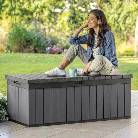 Boîte De Rangement De Jardin Darwin 380 L Gris Keter - Gris 3 Boîte De Rangement De Jardin Darwin 380 L Gris Keter - Gris – Image 3