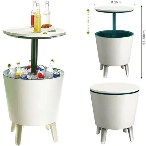 KETER Table De Jardin Bar "Cool Bar" 30L Bac Glaçons Boissons Fraîches Table D'appoint Turqouise-white (en) 1 KETER Table De Jardin Bar "Cool Bar" 30L Bac Glaçons Boissons Fraîches Table D'appoint Turqouise-white (en)