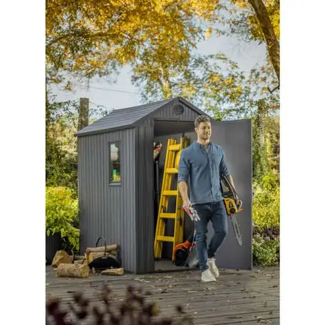 KETER Abri Jardin En Résine DARWIN 46 - 2m² - Gris 1 KETER Abri Jardin En Résine DARWIN 46 - 2m² - Gris