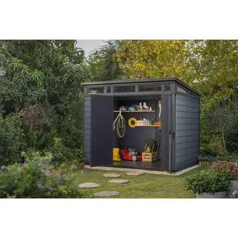 KETER Abri En Résine CORTINA 97 - 6 M² - Gris Anthracite 1 KETER Abri En Résine CORTINA 97 - 6 M² - Gris Anthracite