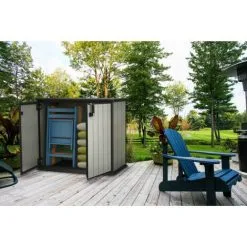 KETER Armoire Basse En Résine OAKLAND BROSSIUM - 1000L - Gris