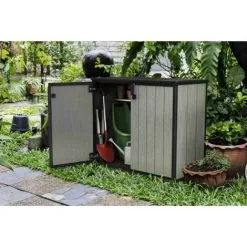 KETER Armoire Basse En Résine OAKLAND BROSSIUM - 1000L - Gris -Keter Soldes Boutique 69426972 4