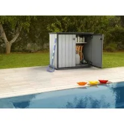 KETER Armoire Basse En Résine OAKLAND BROSSIUM - 1000L - Gris -Keter Soldes Boutique 69426972 5