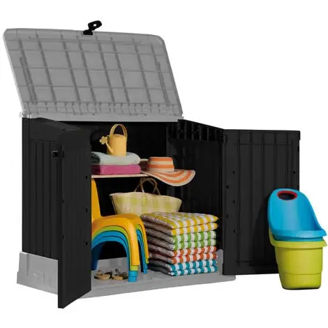 Keter Coffre De Jardin Itout Midi Gris Clair Noir - 845 L 2 Keter Coffre De Jardin Itout Midi Gris Clair Noir - 845 L – Image 2