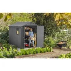 KETER Abri Jardin Résine Darwin 68 4 M² - Gris - Gris Anthracite
